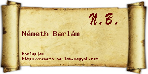 Németh Barlám névjegykártya